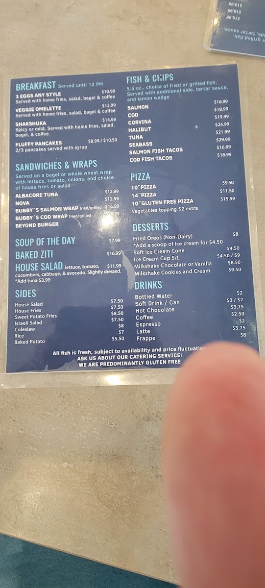 Menu Bubby's Fish N' Chips-1