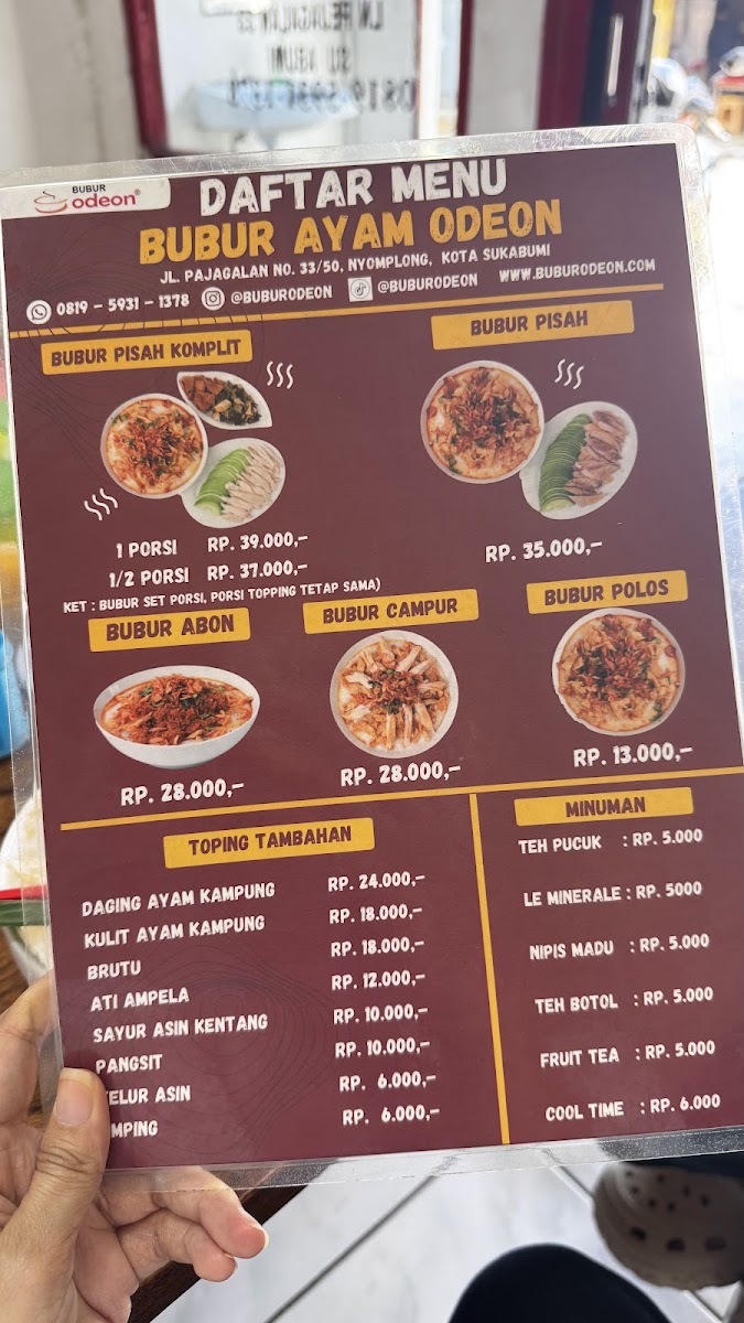 Menu Bubur Ayam Odeon-1