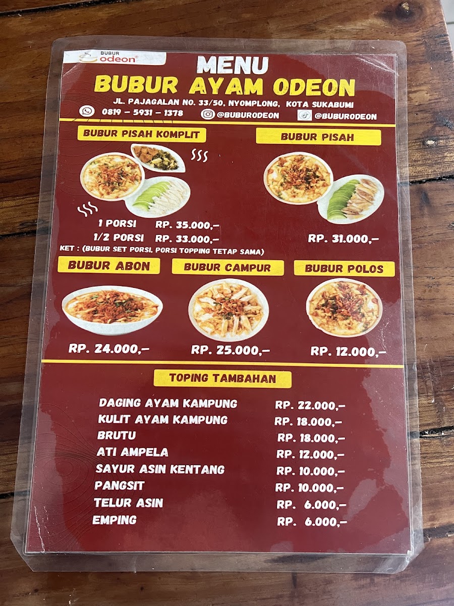 Menu Bubur Ayam Odeon-4