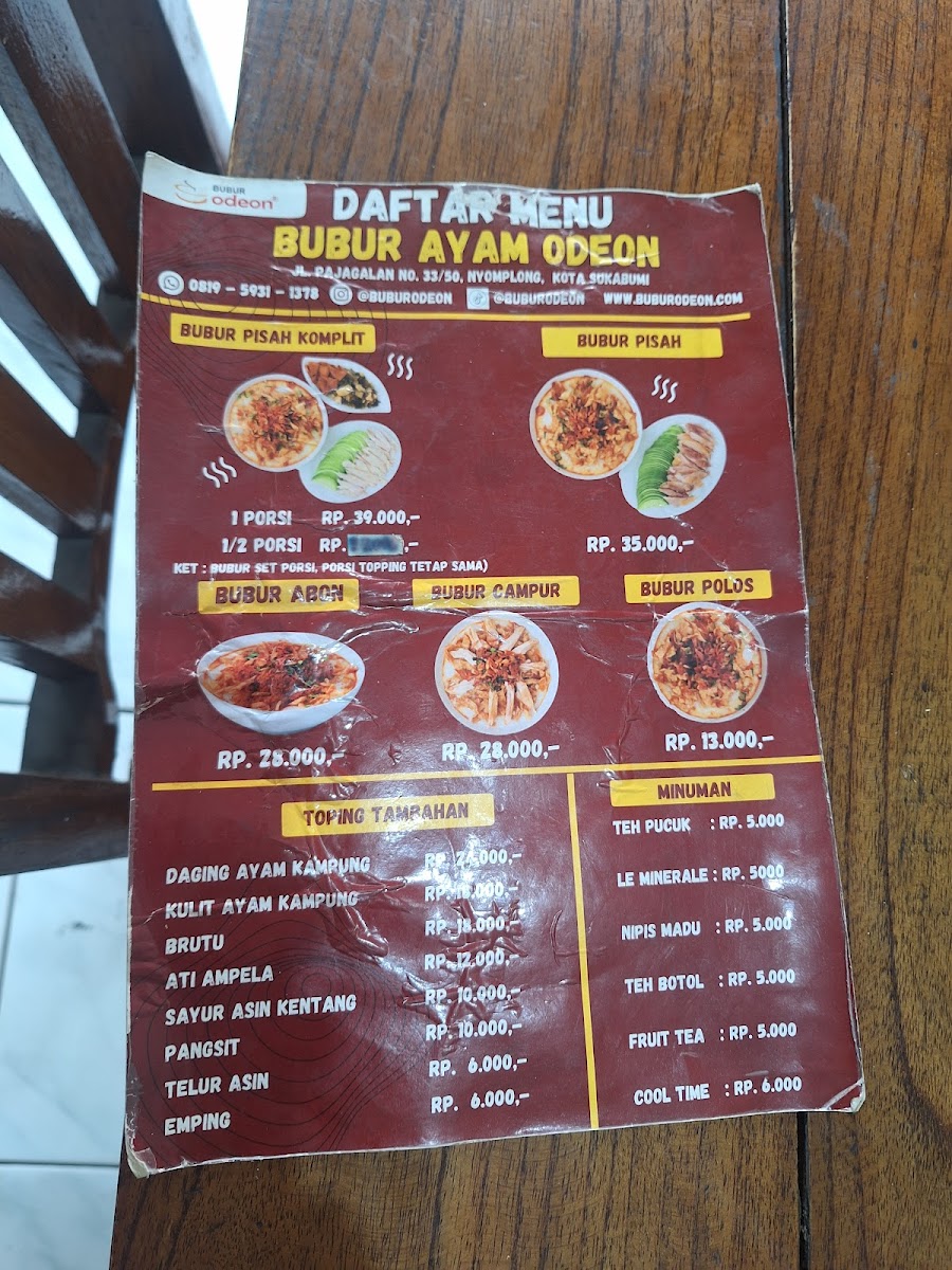 Menu Bubur Ayam Odeon-6