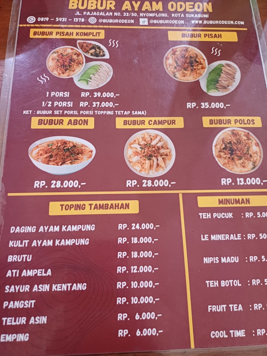 Menu Bubur Ayam Odeon-7