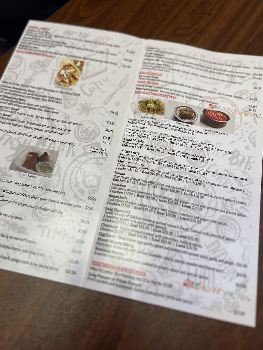 Menu Buckeye Indian Grill-1