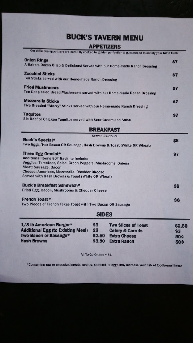 Menu Buck's Tavern-3