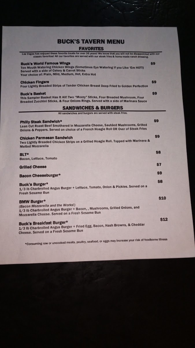 Menu Buck's Tavern-4
