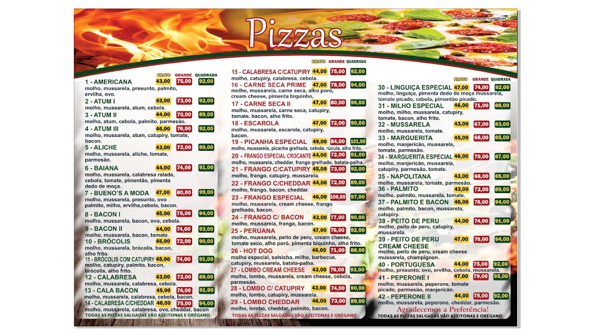 Menu Bueno's Pizza Quadrada-1