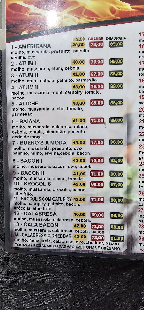 Menu Bueno's Pizza Quadrada-6