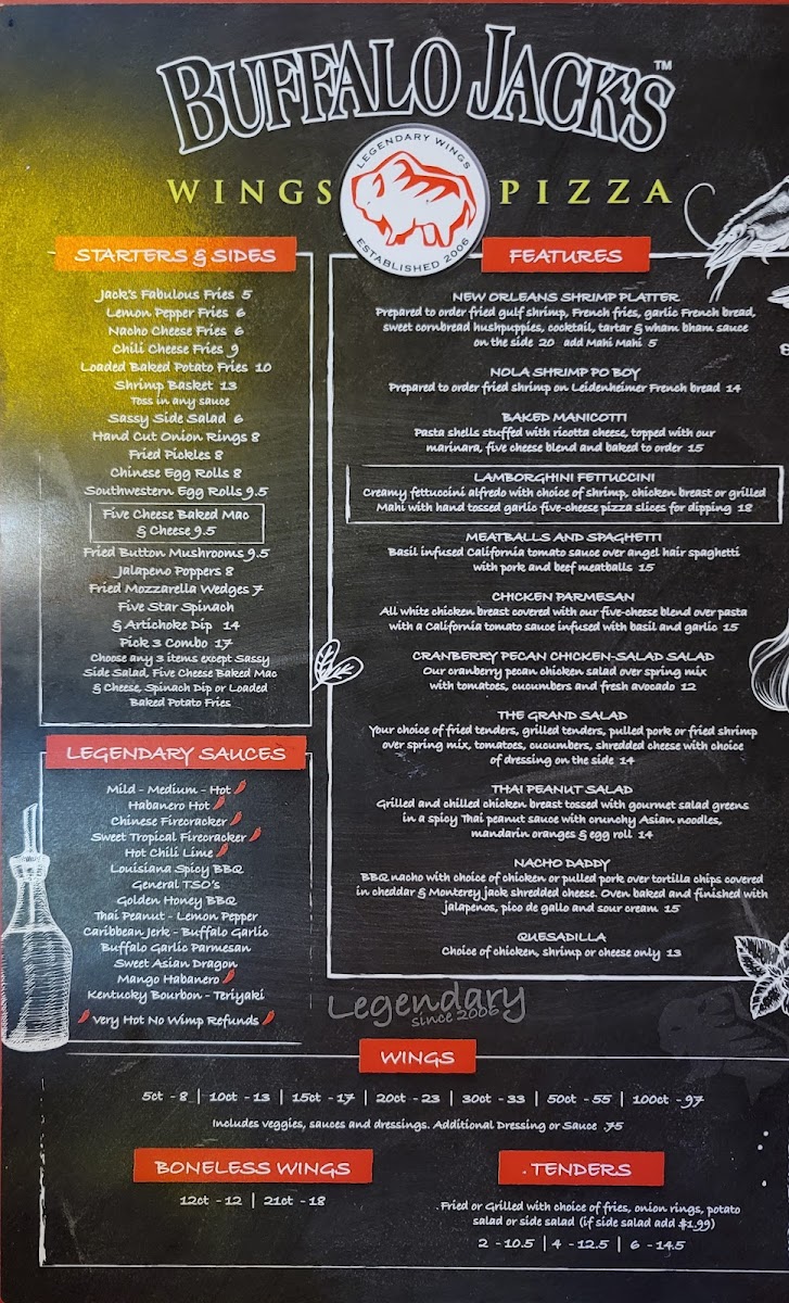 Menu Buffalo Jack's Legendary Wings & Pizza-10