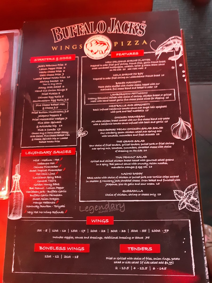 Menu Buffalo Jack's Legendary Wings & Pizza-9