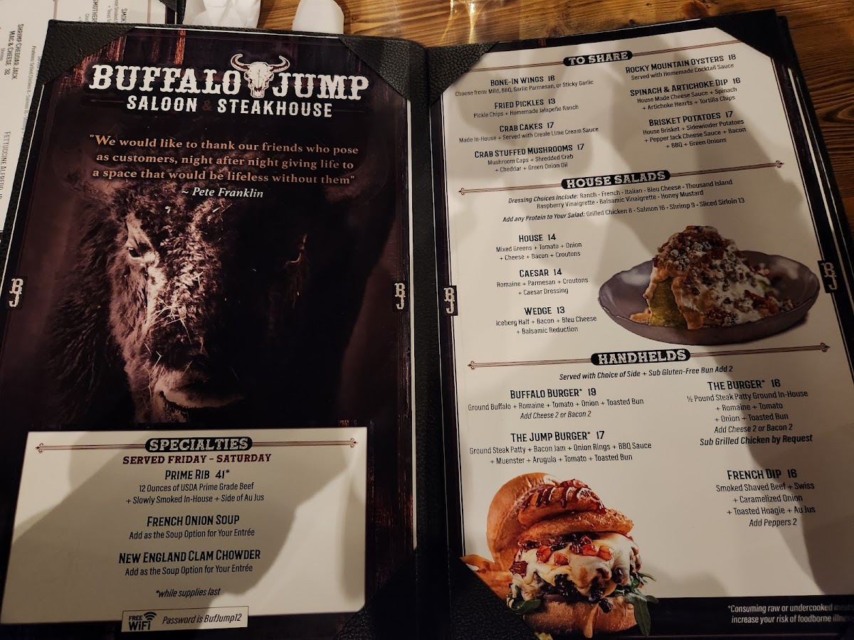 Menu Buffalo Jump Steakhouse-3