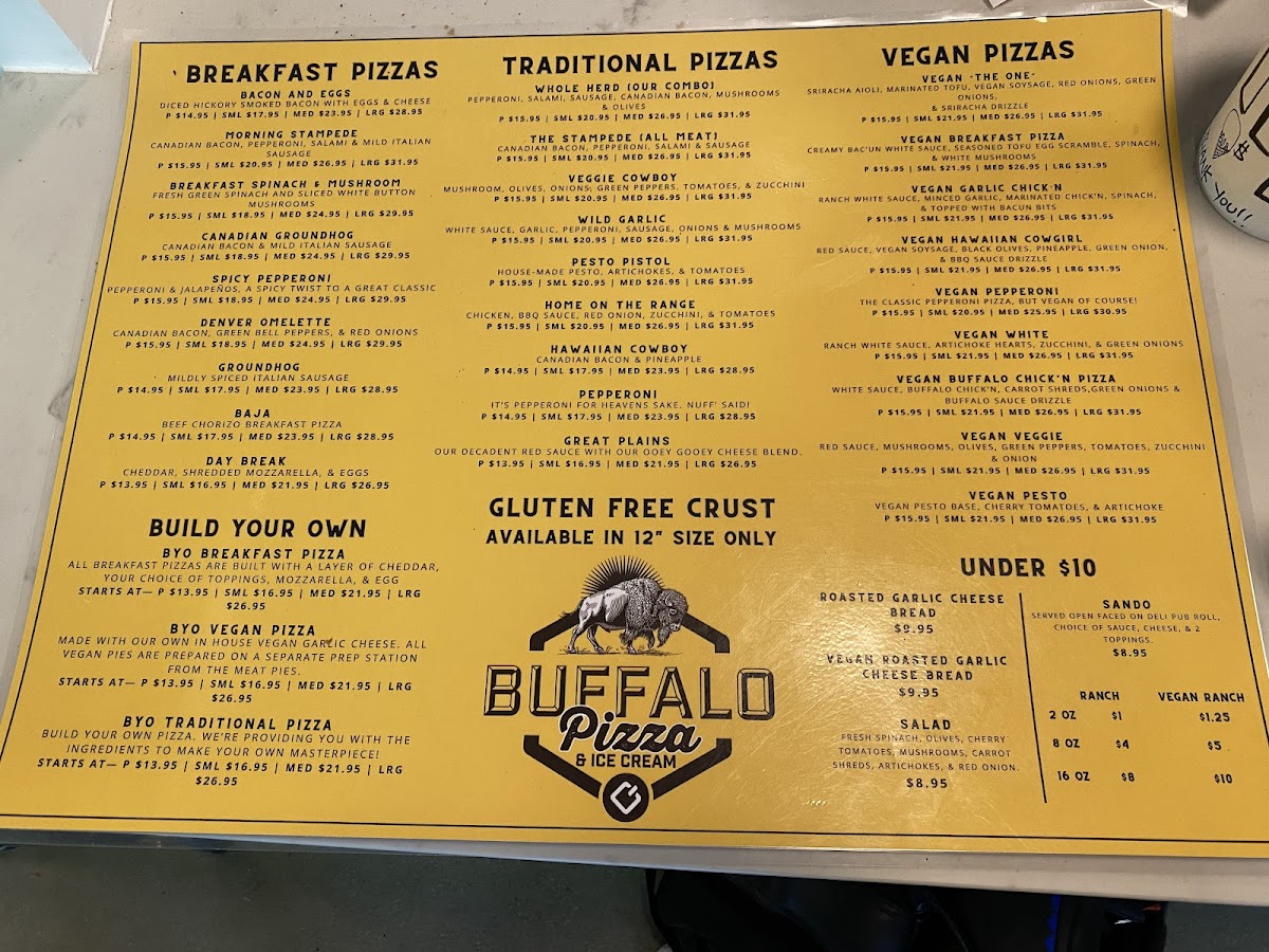 Menu Buffalo Pizza & Ice Cream Co-1