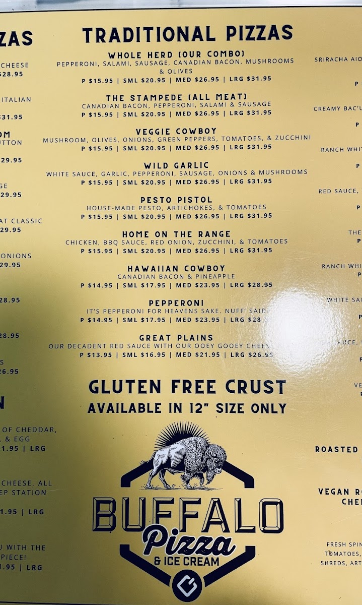 Menu Buffalo Pizza & Ice Cream Co-6
