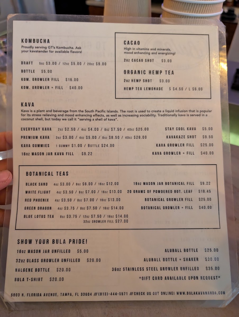 Menu Bula Kavananda Kava Bar & Coffee House-1