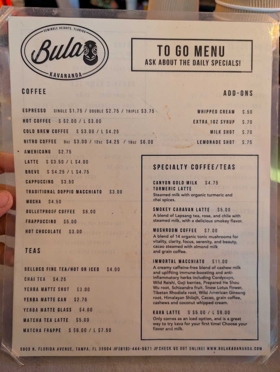 Menu Bula Kavananda Kava Bar & Coffee House-2