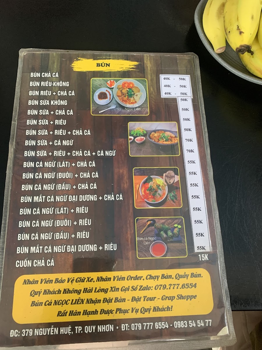 Menu Bún Chả Cá Ngọc Liên-10