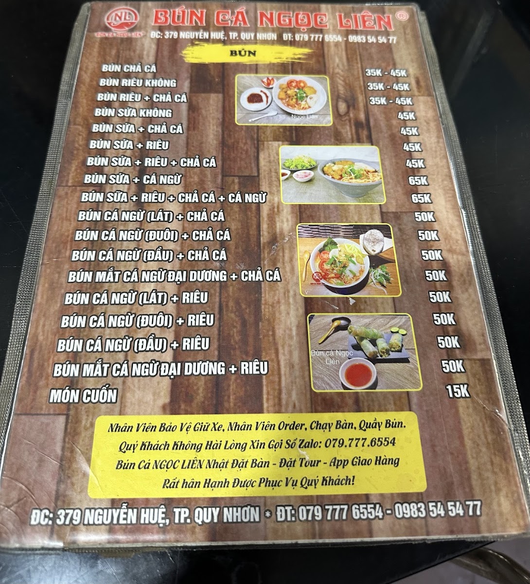 Menu Bún Chả Cá Ngọc Liên-7
