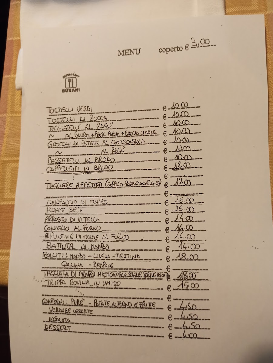 Menu Burani Ristorante Trattoria-1