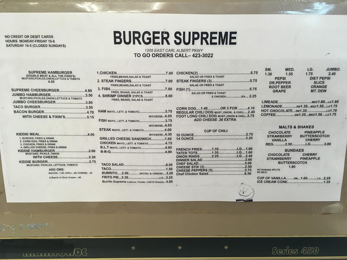 Menu Burger Supreme Drive-Inn-8