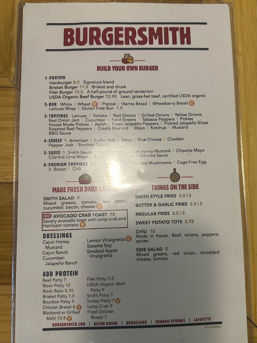 Menu Burgersmith Perkins & Acadian-1