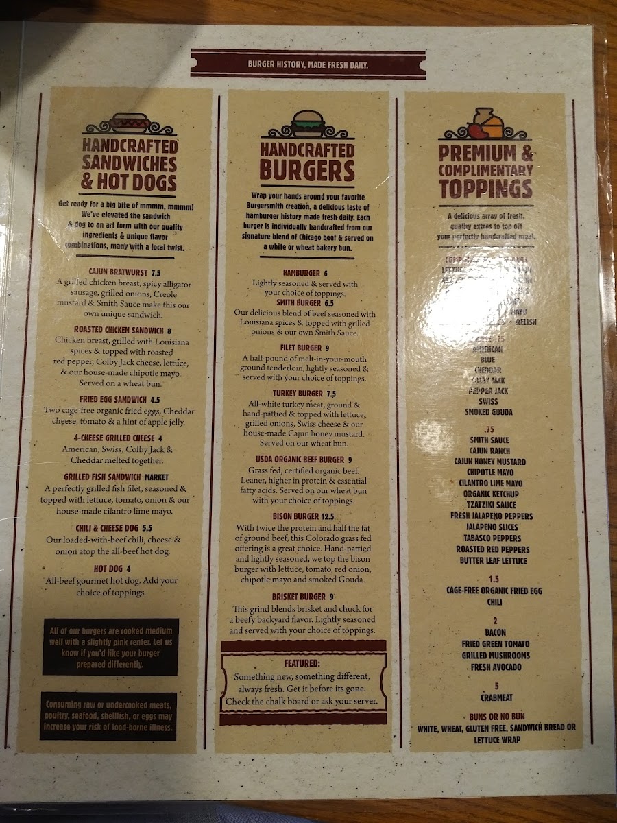 Menu Burgersmith Perkins & Acadian-10