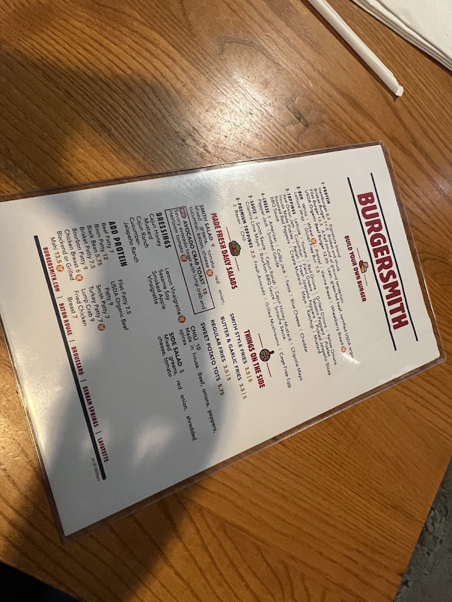 Menu Burgersmith Perkins & Acadian-8