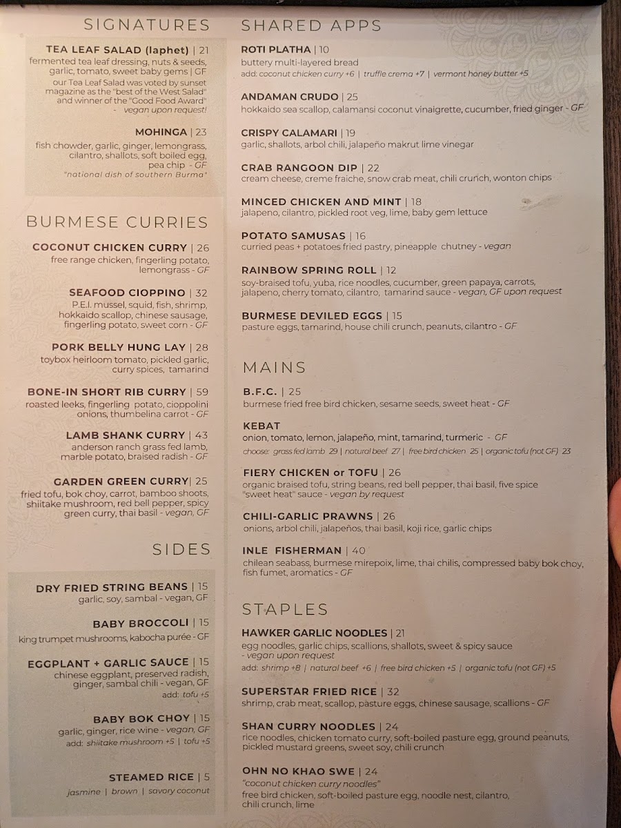 Menu Burma Love-2