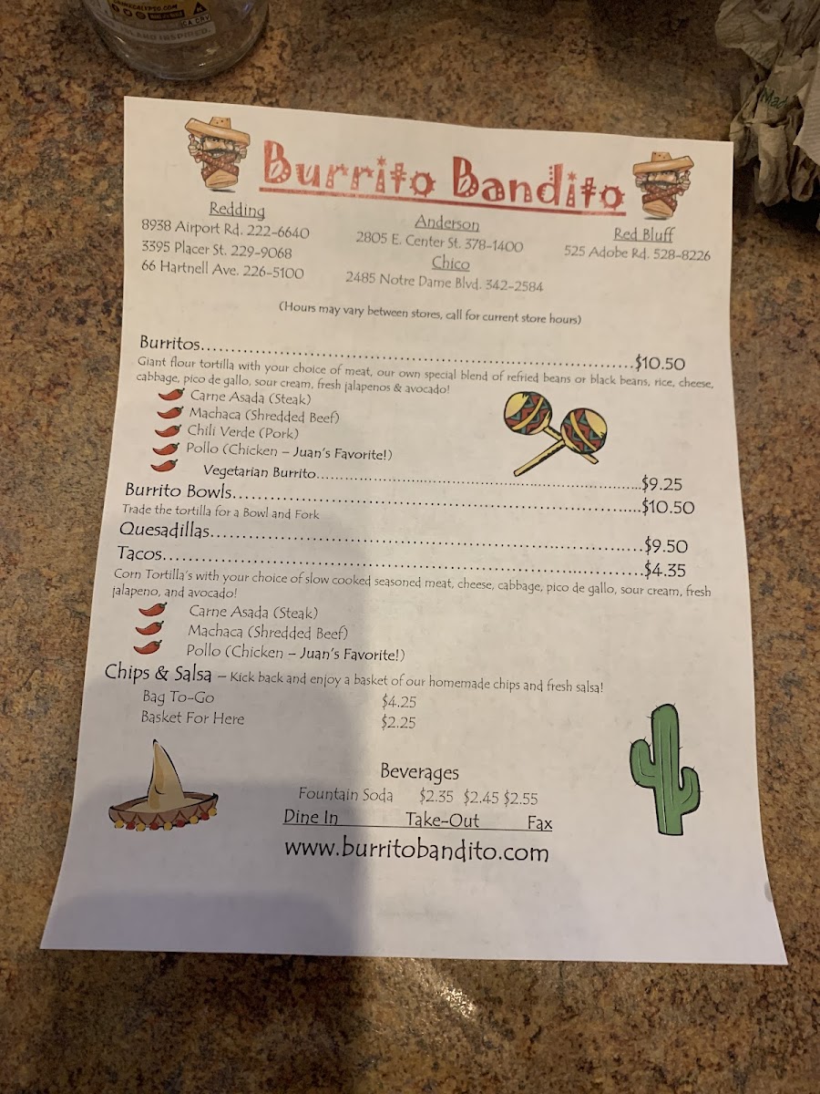 Menu Burrito Bandito-1