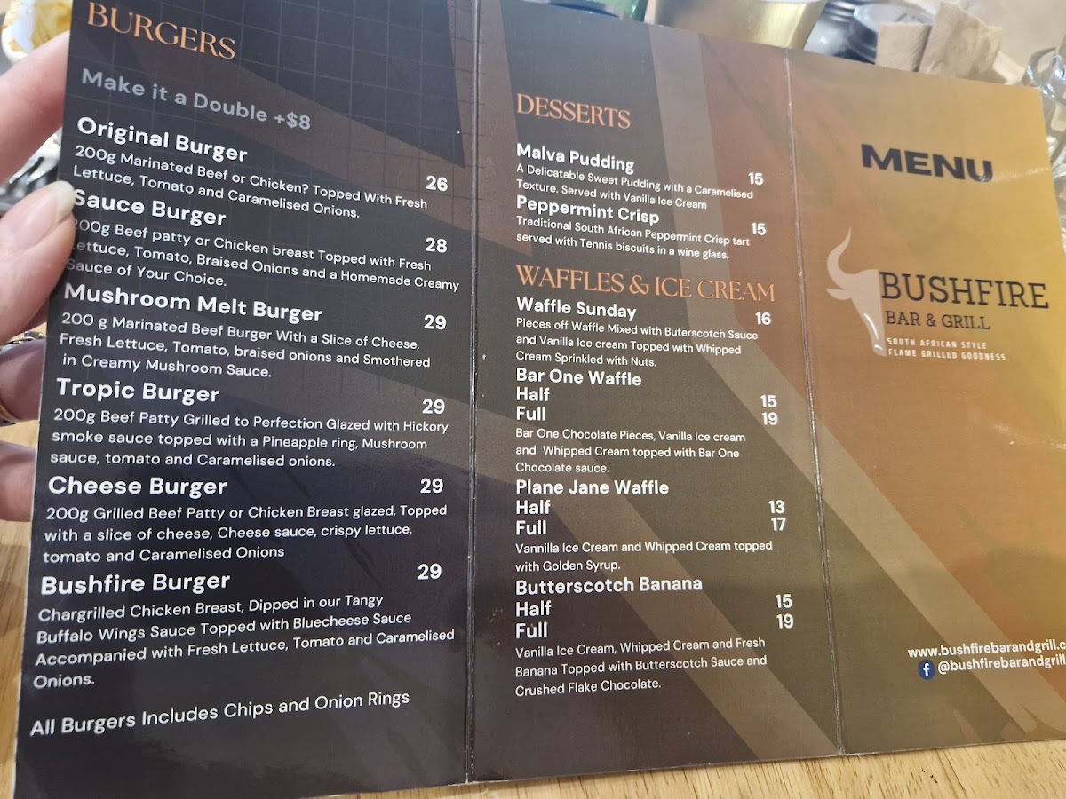 Menu Bushfire Bar & Grill-8
