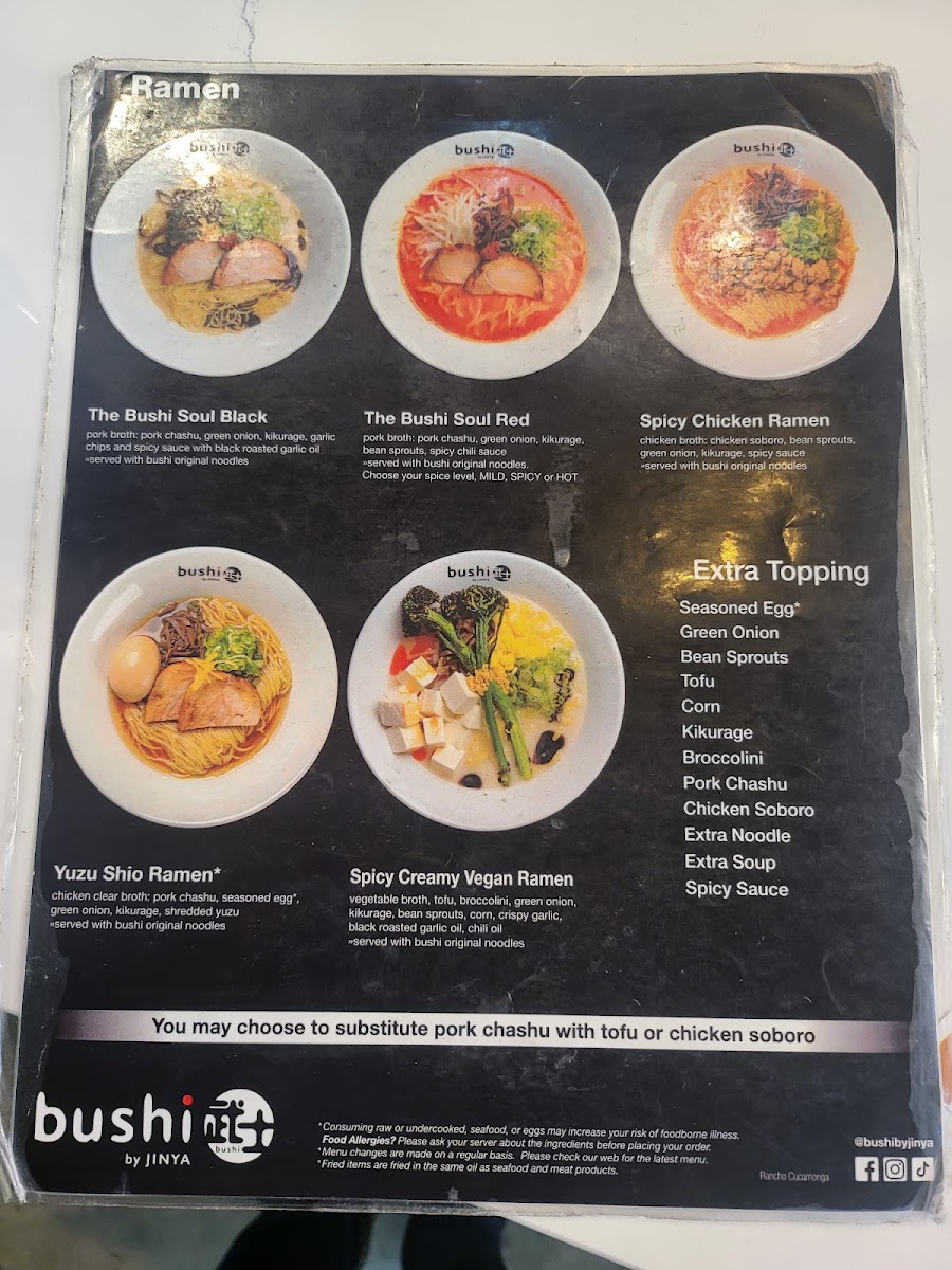 Menu Bushi By Jinya - Rancho Cucamonga-2