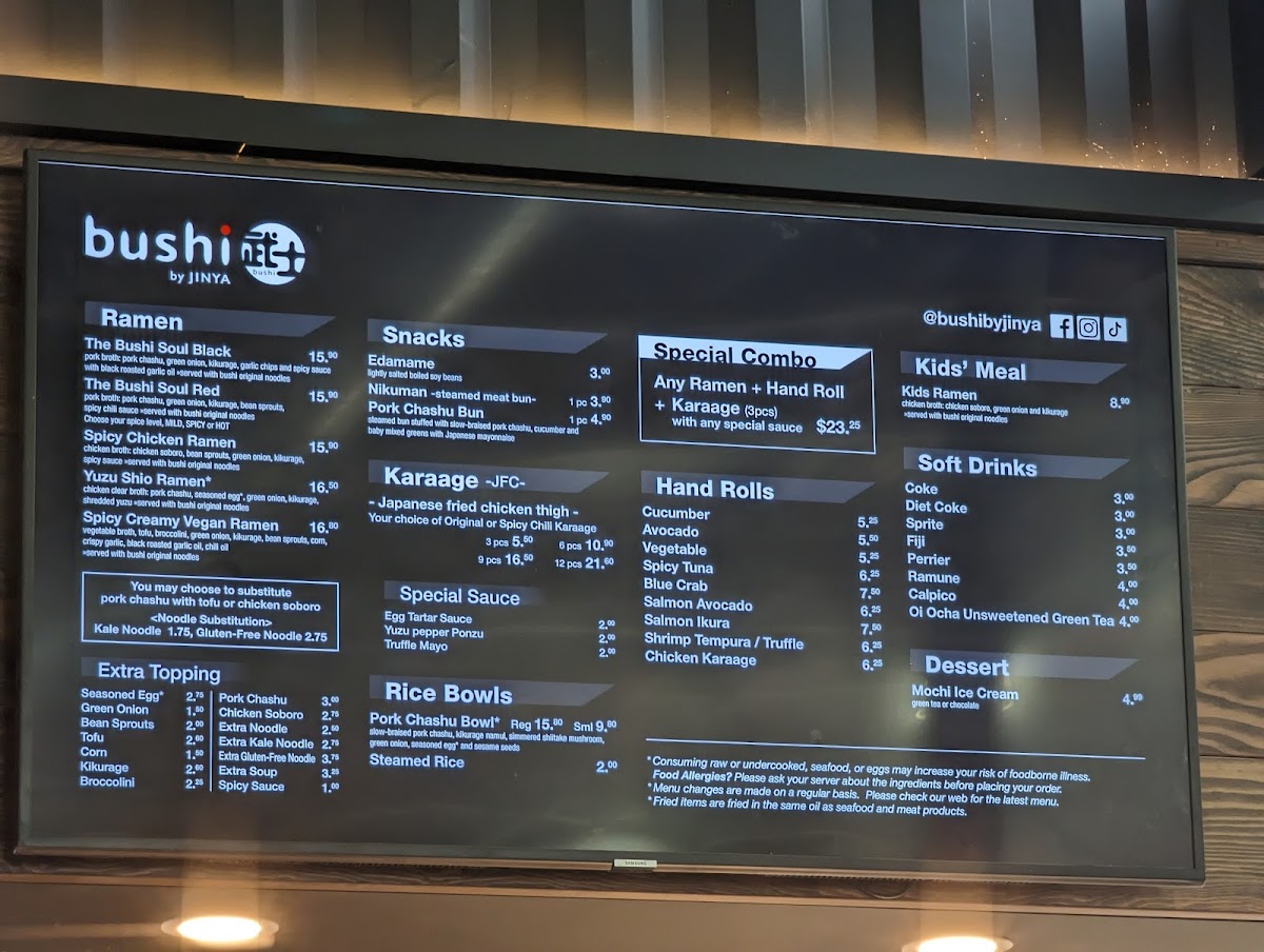 Menu Bushi By Jinya - Rancho Cucamonga-3