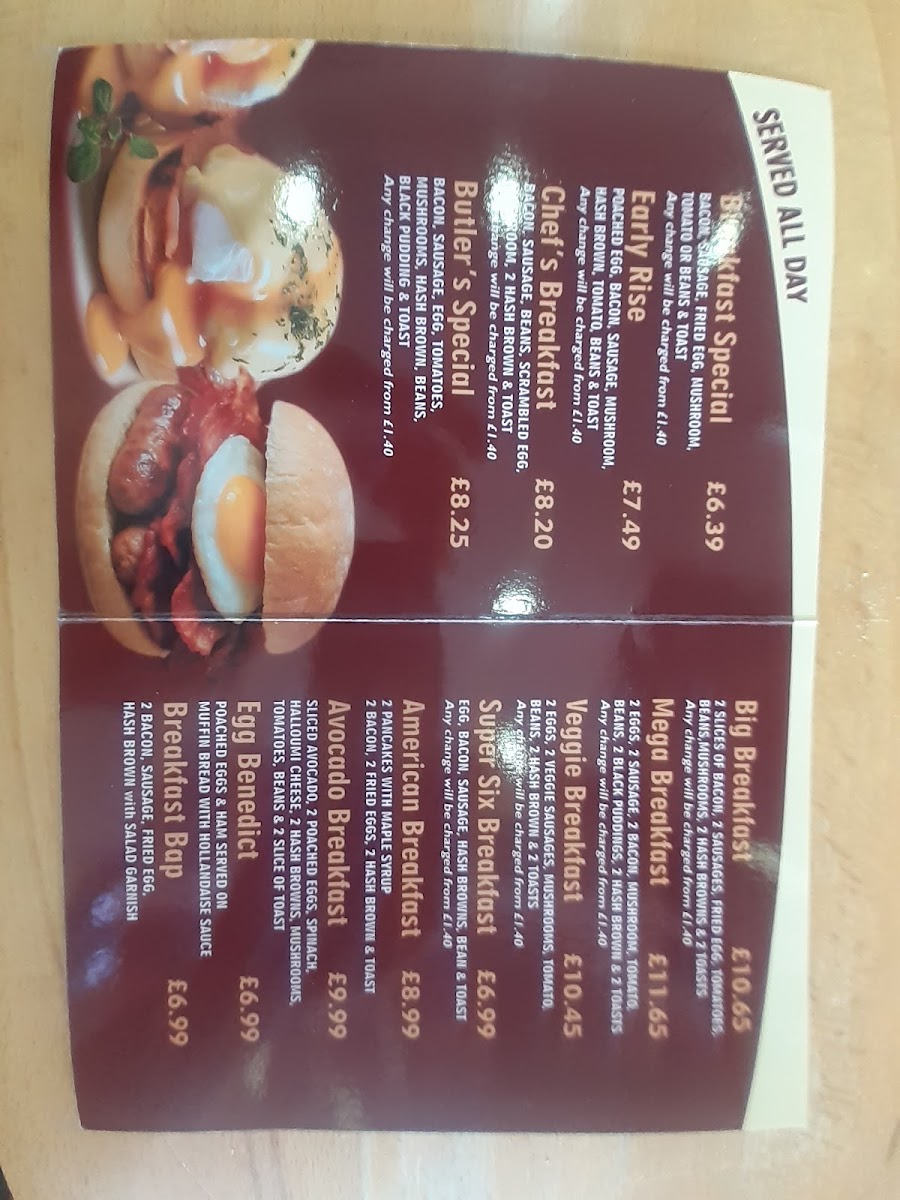 Menu Butler's Cafe And Restaurant-5
