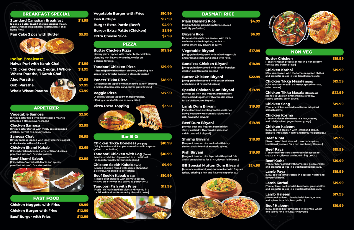 Menu Butter Chicken Biryani And More Sarnia-1