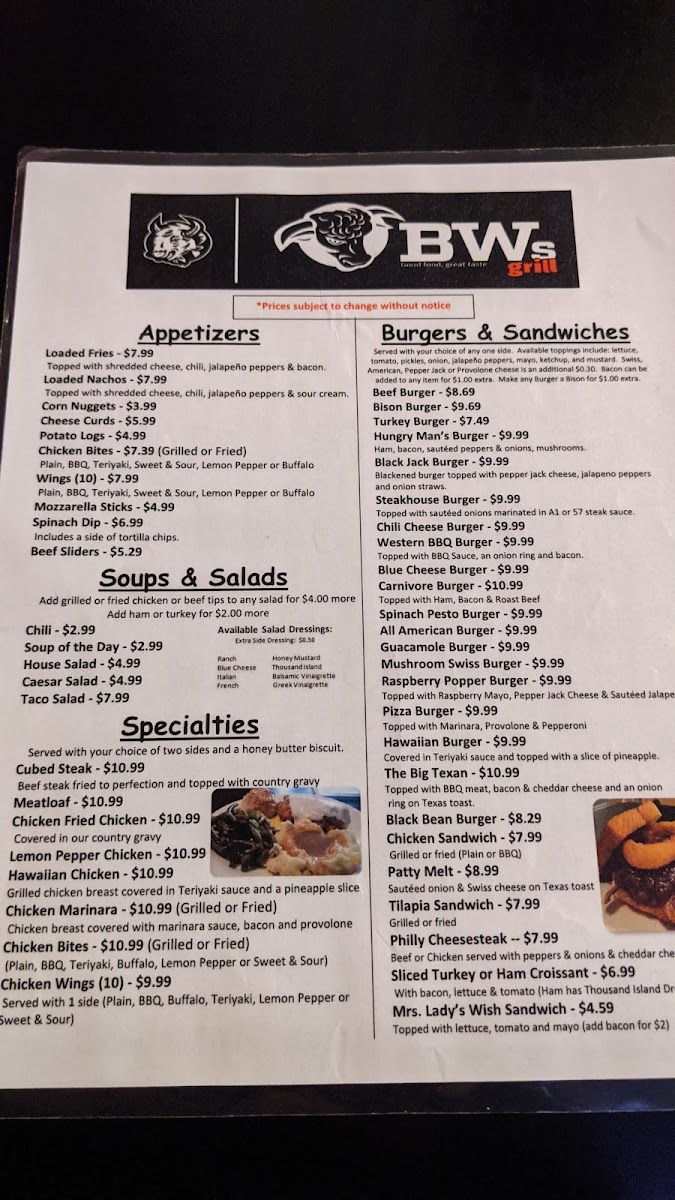 Menu Bw's Grill-5