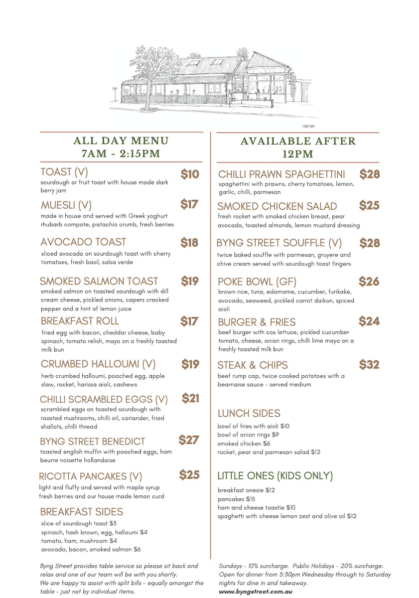 Menu Byng Street Local Store-1
