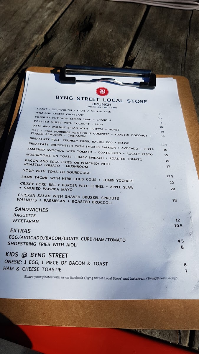 Menu Byng Street Local Store-7