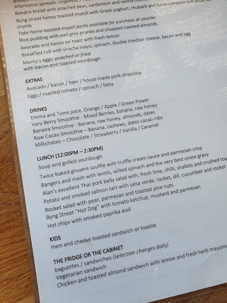 Menu Byng Street Local Store-8