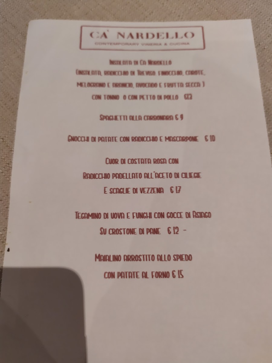 Menu Ca' Nardello - Cucina & Vineria-3