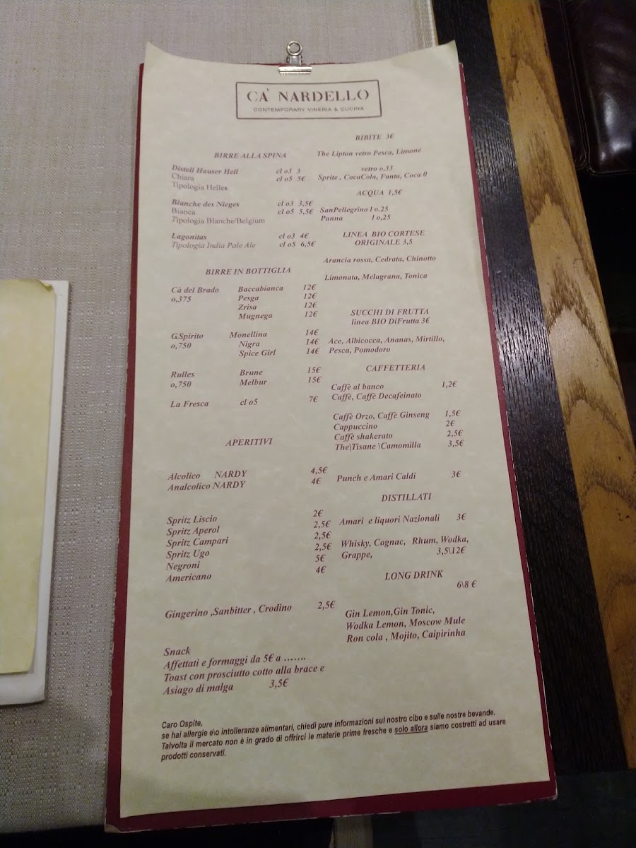 Menu Ca' Nardello - Cucina & Vineria-7