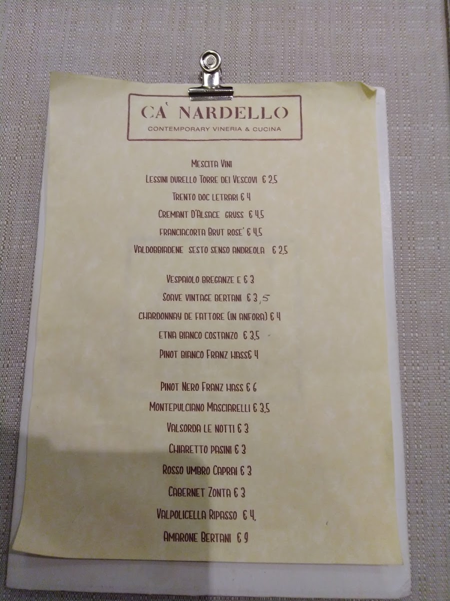Menu Ca' Nardello - Cucina & Vineria-9