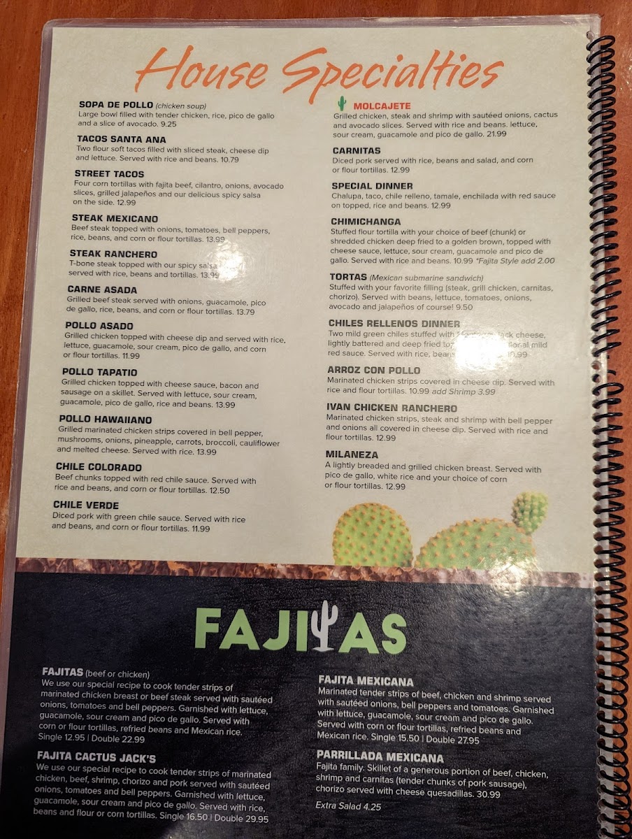 Menu Cactus Jack's Mexican Restaurant-6