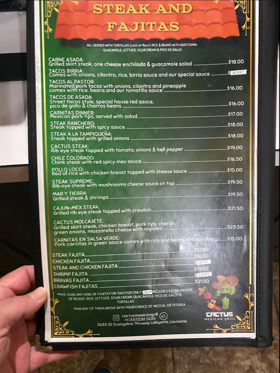 Menu Cactus Mexican Grill-2