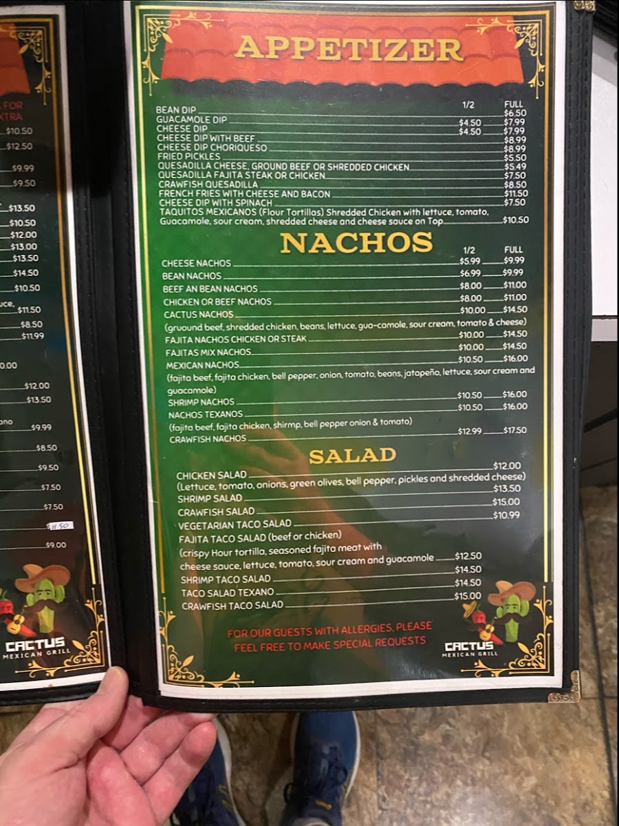 Menu Cactus Mexican Grill-4