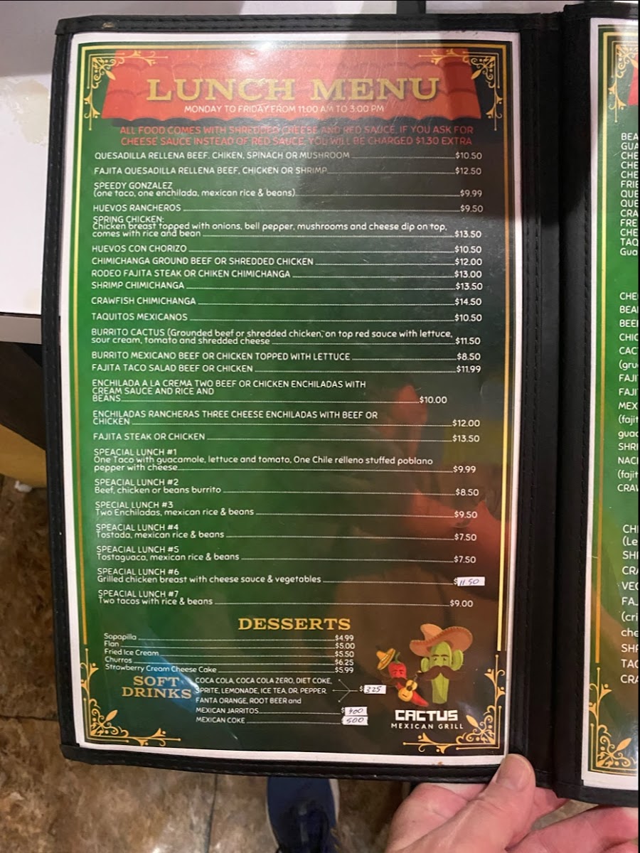 Menu Cactus Mexican Grill-5