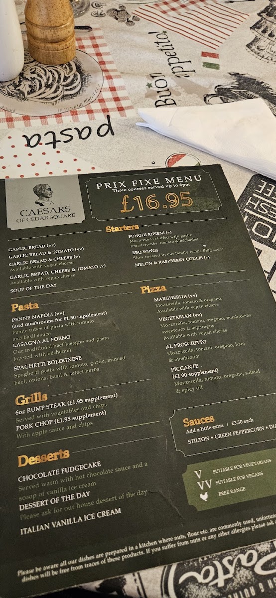 Menu Caesar's-1