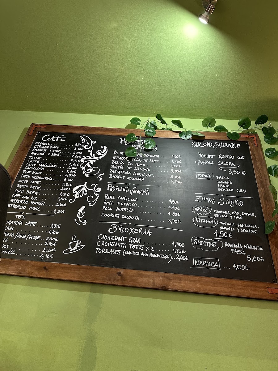 Menu Café | Siroko | Café De Especialidad-2