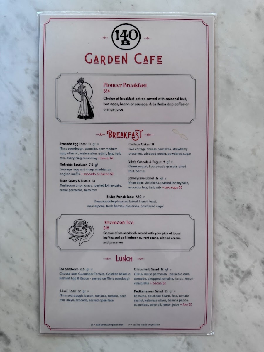 Menu Café 140B At Ellerbeck B&b-1