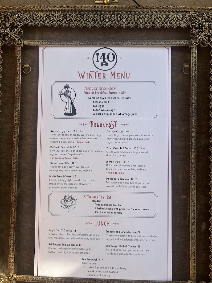 Menu Café 140B At Ellerbeck B&b-3