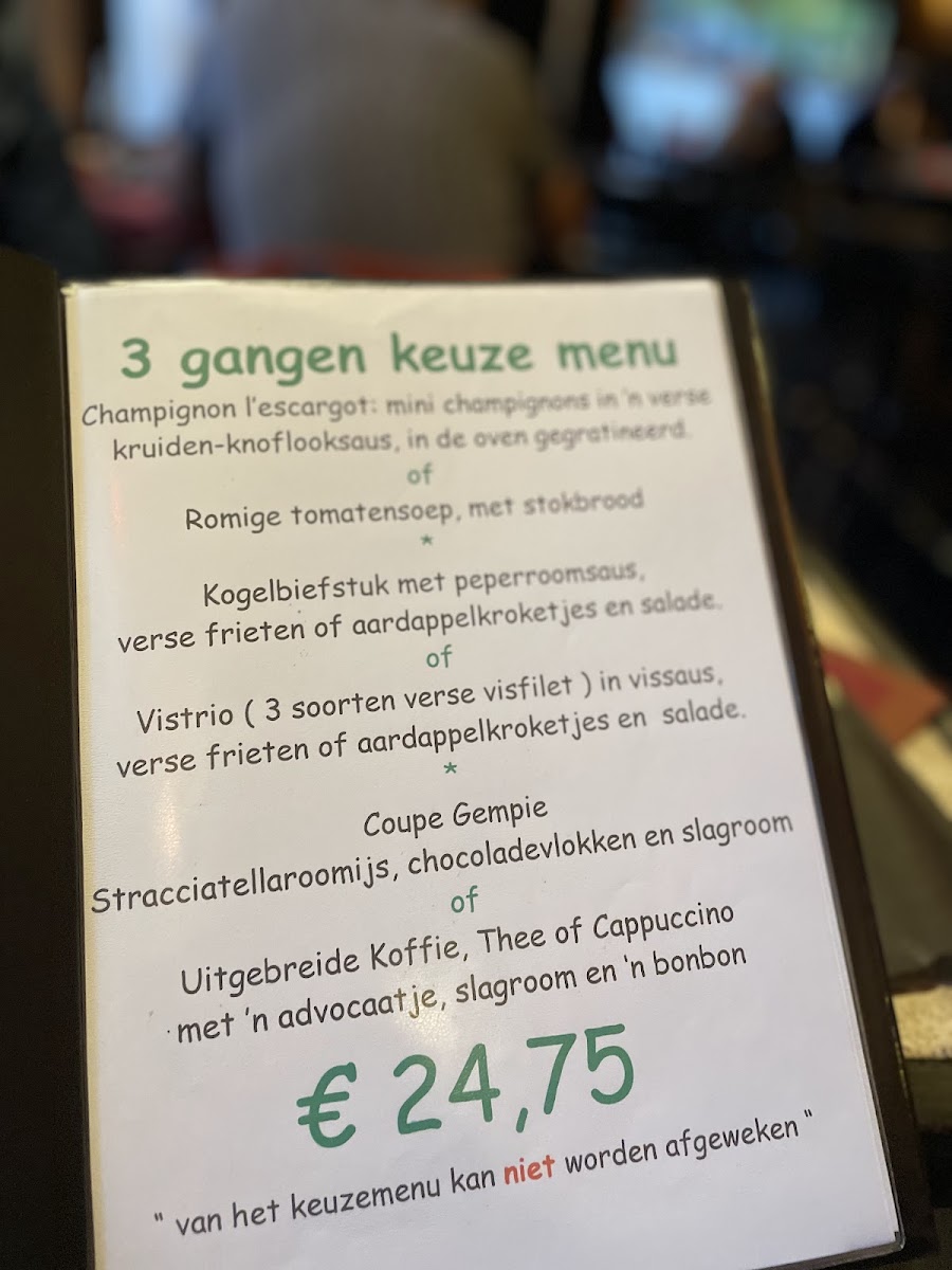 Menu Café 1900-1