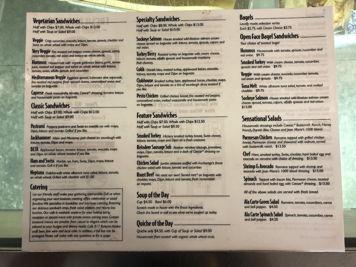 Menu Cafe 817-5