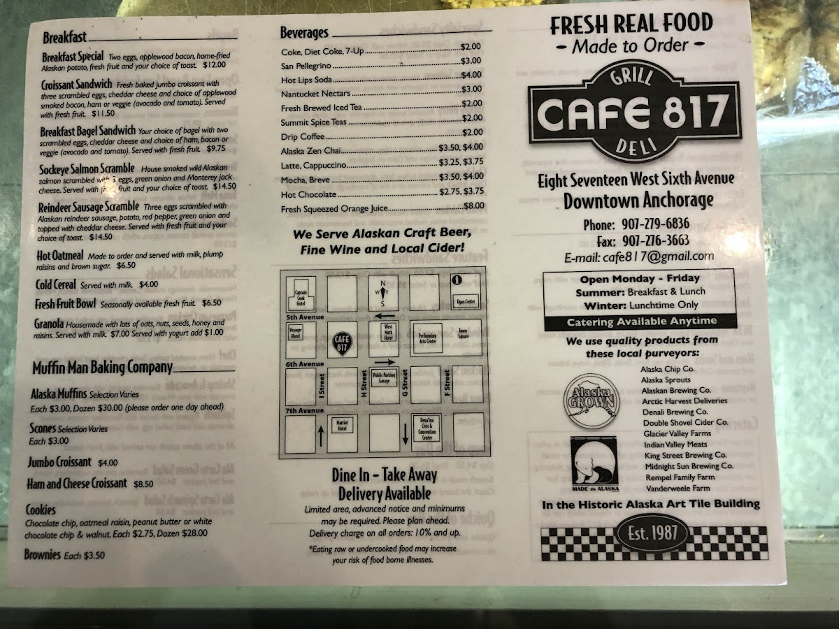 Menu Cafe 817-6