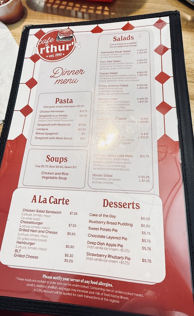 Menu Café Arthur's-1